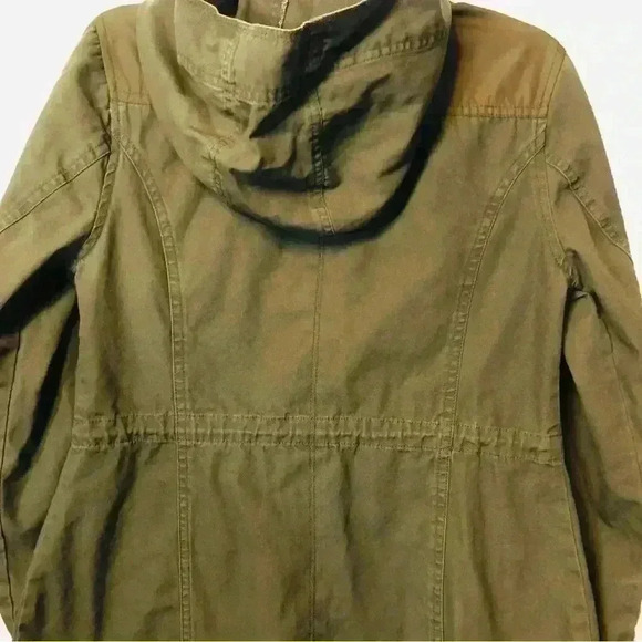 American Rag Women’s Medium Olive Green Hooded Utility Jacket adjustable waist - Picture 8 of 16